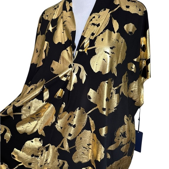 NWT Rachel Roy Black & Gold Graphic Tunic Top Size 2X - Picture 17 of 17